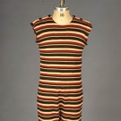 COLORFUL STRIPED WOOL BATHING SUIT, c. 1910