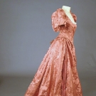 PERSIMMON SILK BALL GOWN, c. 1895