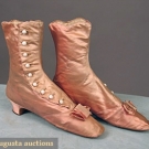 LADYS PINK HIGH BUTTON BOOTS, 1870s