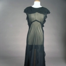 BLACK CHIFFON EVENING GOWN, 1930s