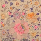 PASTEL EMBROIDERED EXPORT SHAWL, c. 1900