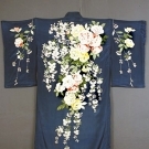 CHINESE EMBROIDERED KIMONO ROBE, c. 1930